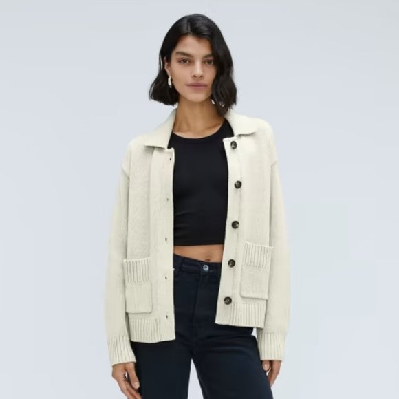 Everlane The Cotton Chore Sweater Jacket - Picture 2 of 6